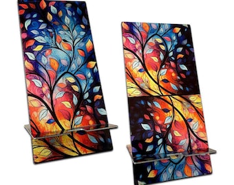 Floral Stainless Steel Smartphone Stand - Double-Sided Design