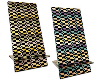Handgefertigter Smartphone-Ständer aus Edelstahl: Lissabon Azulejo Design