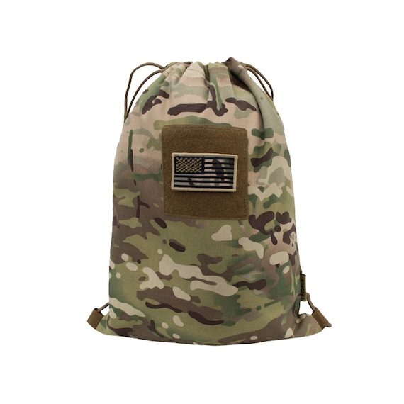 Camouflage drawstring backpack hot sale