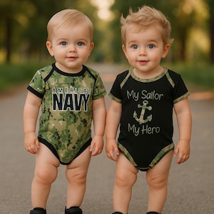 2 pk Navy Baby Bodysuits