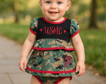 Marine Girls Infant Ruffle Dress