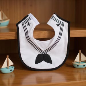 White Sailor Infant Uniform Bib