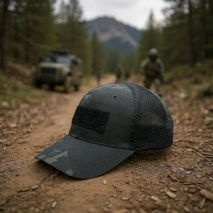 Youth Multicam Black Tactical Operators Cap w Mesh