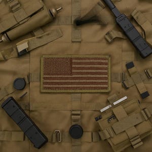 US Flag Subdued Spice Brown and Tan