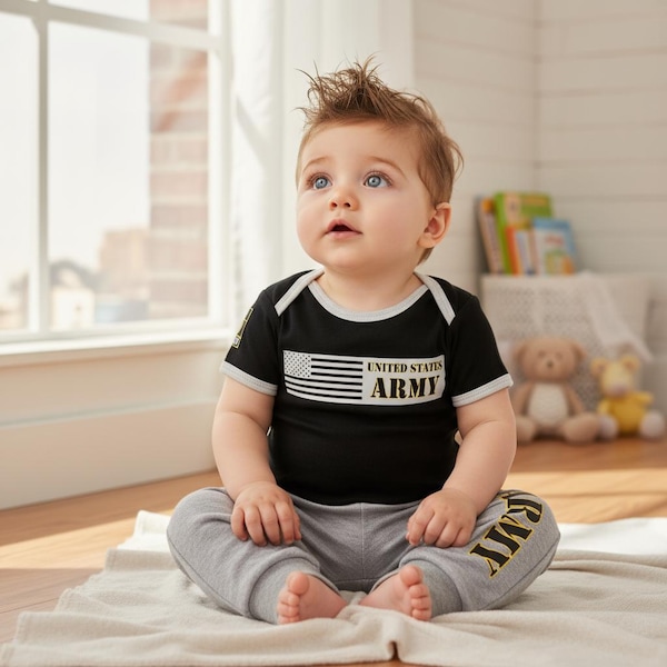 Army Baby Bodysuit Jogger Set