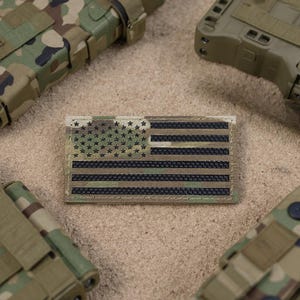 Laser Cut Multicam American Flag Patch
