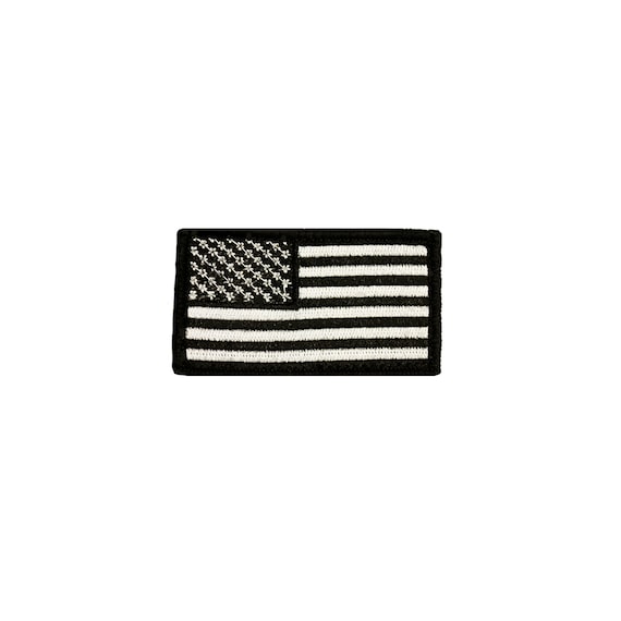 Piccola toppa con bandiera americana nera alta 1 pollice da