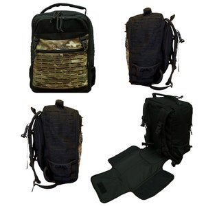 Bolsa de pañales Tacticool para bebé, color negro y multicam