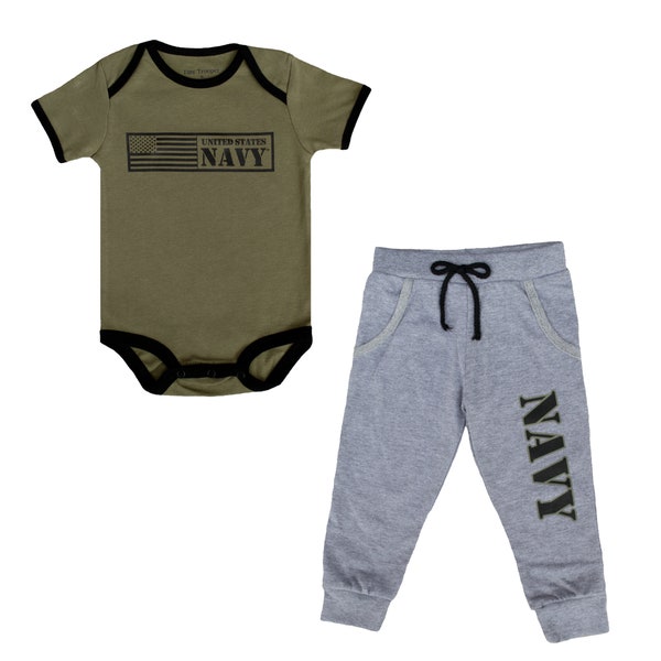 Navy 2pc Infant Jogger set