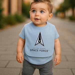 Licensed Space Force Baby Boy Blue Bib