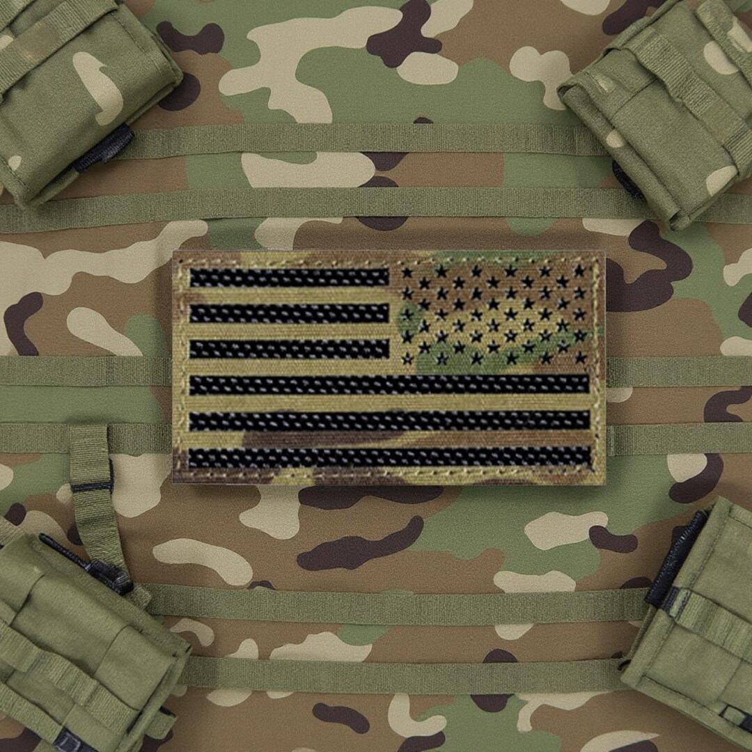 Laser Cut Multicam Reverse American Flag Patch - Etsy