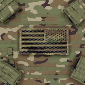 Laser Cut Multicam Reverse American Flag Patch