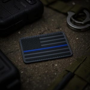 Blue Line American Flag PVC Patch