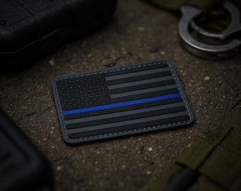 Blue Line American Flag PVC Patch
