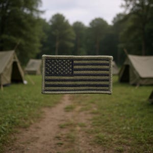American Flag Patch OD Green