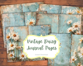 Vintage Daisy Junk Journal Kit: Shabby Chic Ephemera (Digital Download)
