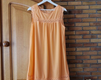 Vintage 60s orange babydoll slip dress