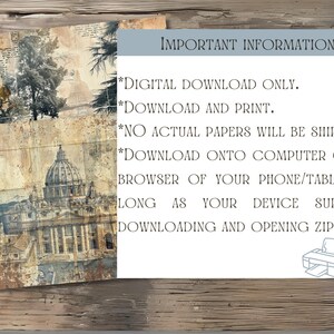 Digital Download Only, Download and Print, No actual papers will be shipped