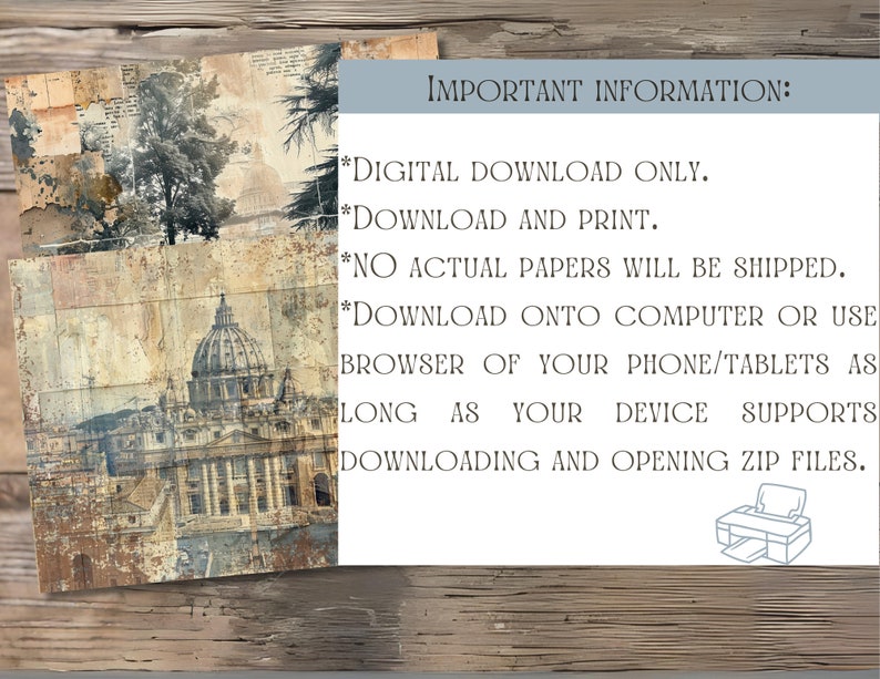 Digital Download Only, Download and Print, No actual papers will be shipped