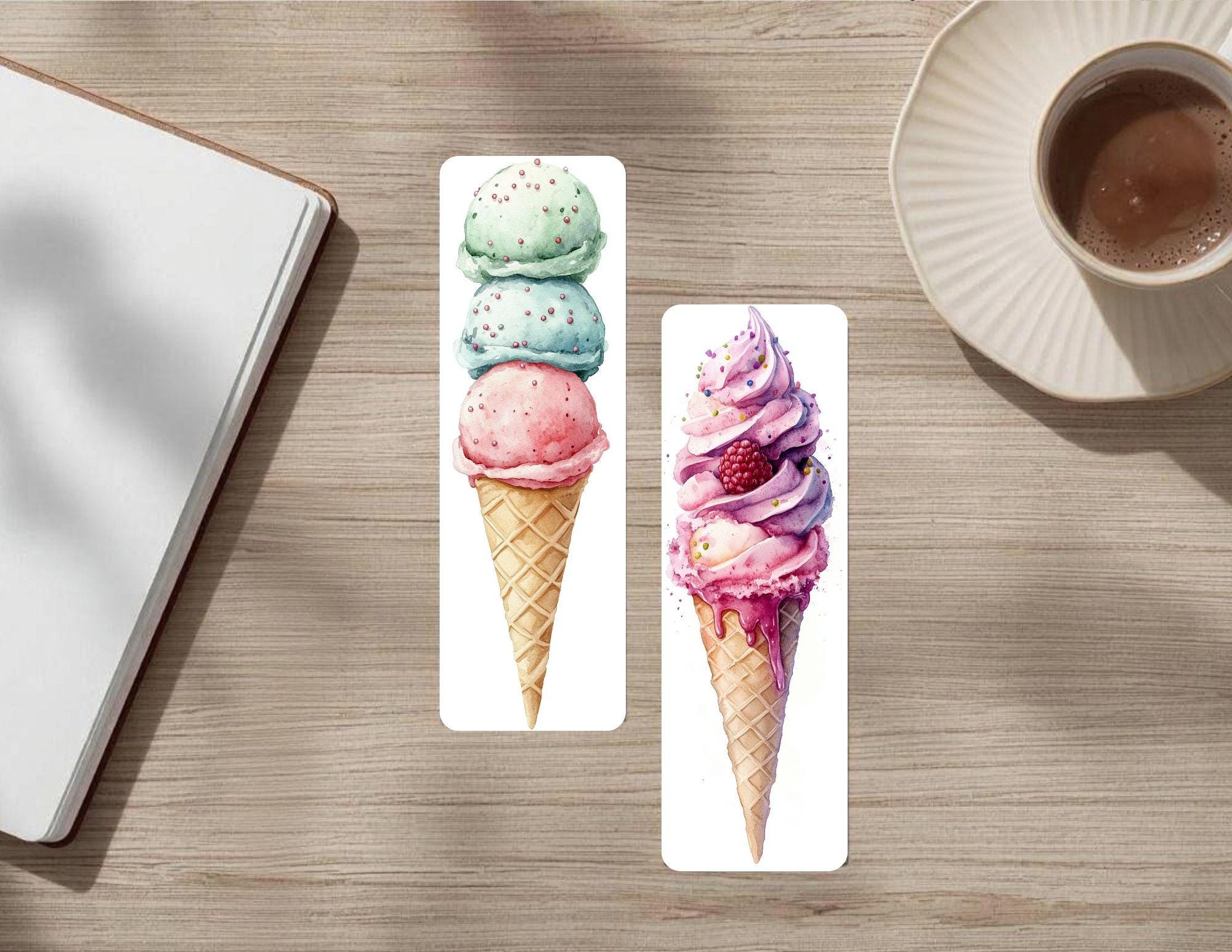 Springles Bookmark Watercolor Ice Cream Sprinkles Bookmarks : Summer Season Watercolor ...