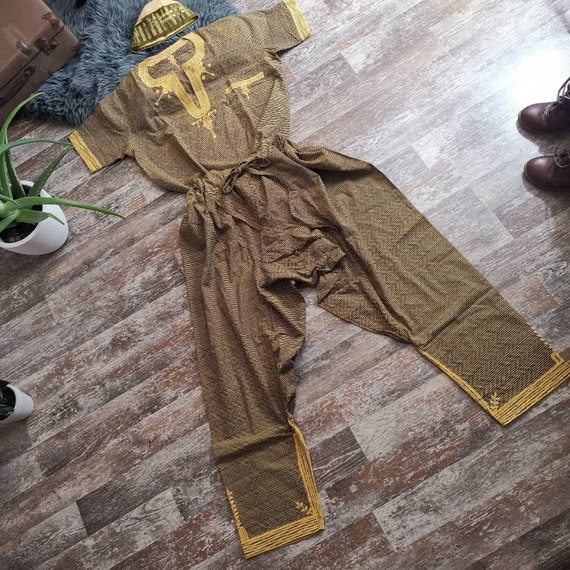 Vintage 70/80s set kaftan | hat, shirt & harem pan