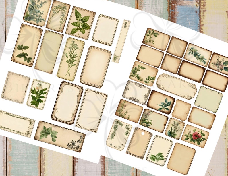 Herbal Labels, Botanical Labels, Digital Label Kit, Vintage, Blank ...