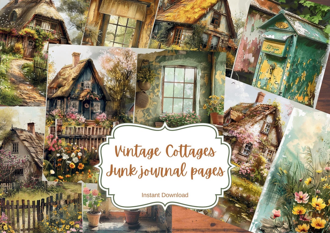 Vintage Cottage Junk Journal Pages: Cozy Spring Floral Ephemera ...