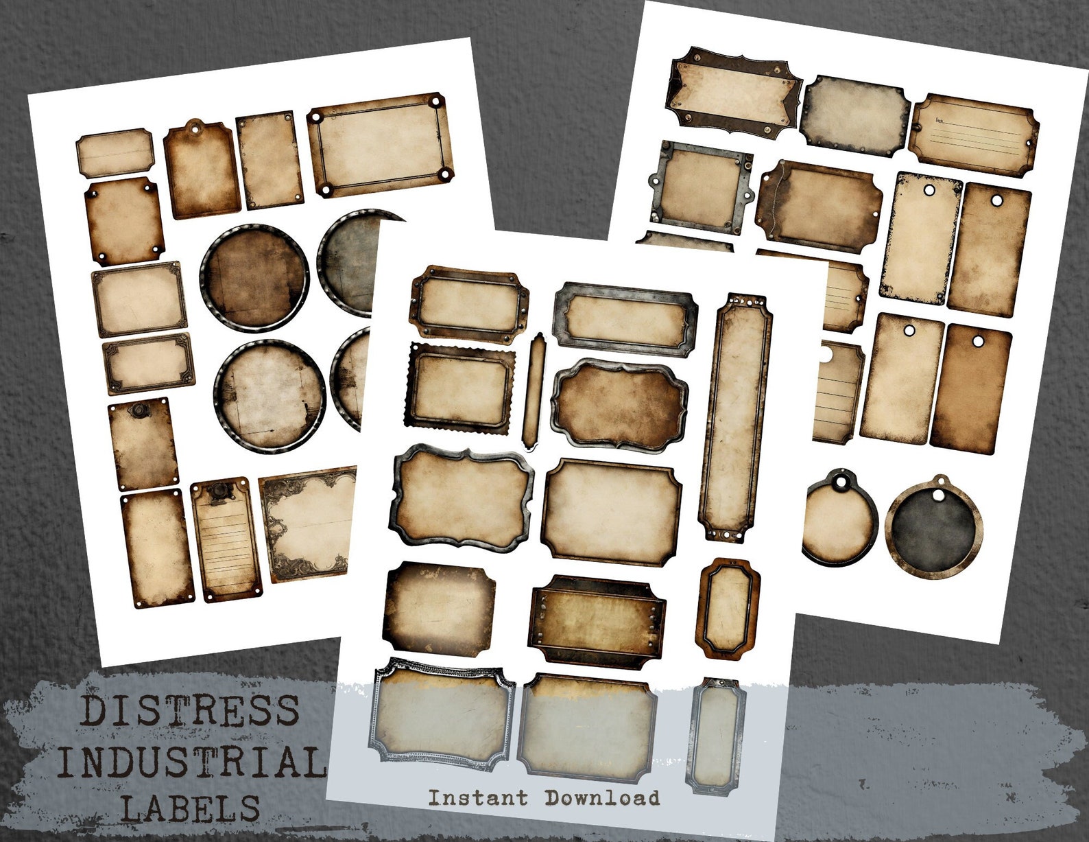 Distress Blank Industrial Labels Writable Steampunk Supplies, Vintage ...