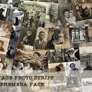 Vintage Photo Strips: Ephemera for Junk Journals (Digital Download)