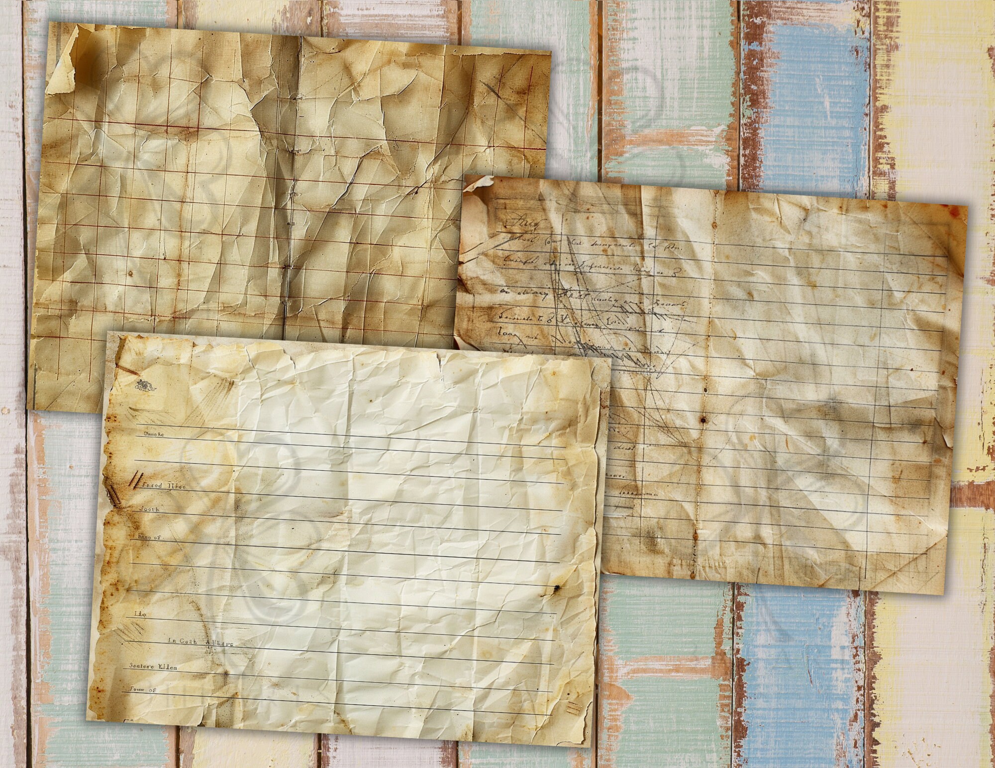 Vintage Coffee Dyed Junk Journal Paper: Grunge Scrapbook Pages (digital ...