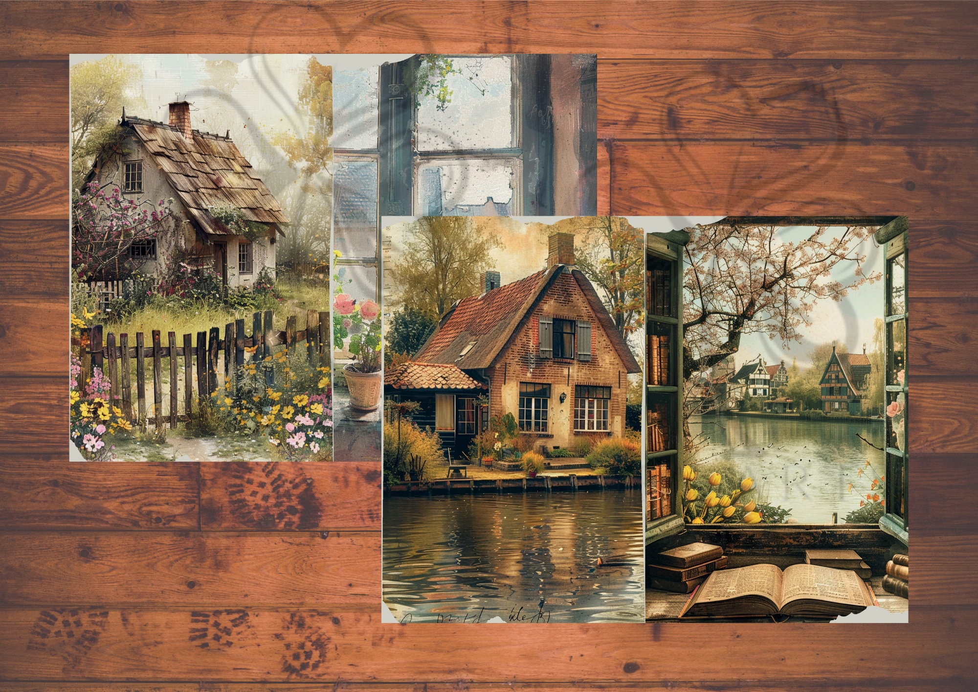 Vintage Cottage Junk Journal Pages: Cozy Spring Floral Ephemera ...