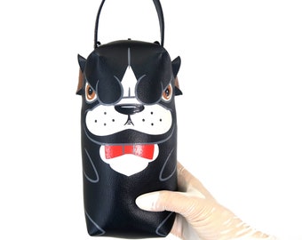 American pit bull pencil pouch bag, make up case ,hand painted bag ,this compact handbag synthetic leather , for every day essentials.