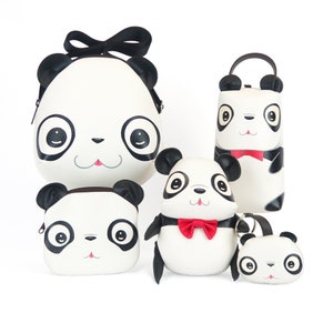 Geschenke für Panda-Liebhaber-Set, süßer kleiner Panda, 5-teiliges Set, Panda-Puppe, Federmäppchen, Umhängetasche, Schlüsselanhänger, Geldbörse.