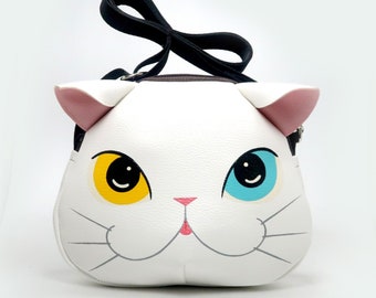 White QiXian Lady Travel Animal Styling Bag Cute Cat White QiXian Lady Travel Animal Styling Bag Cute Cat