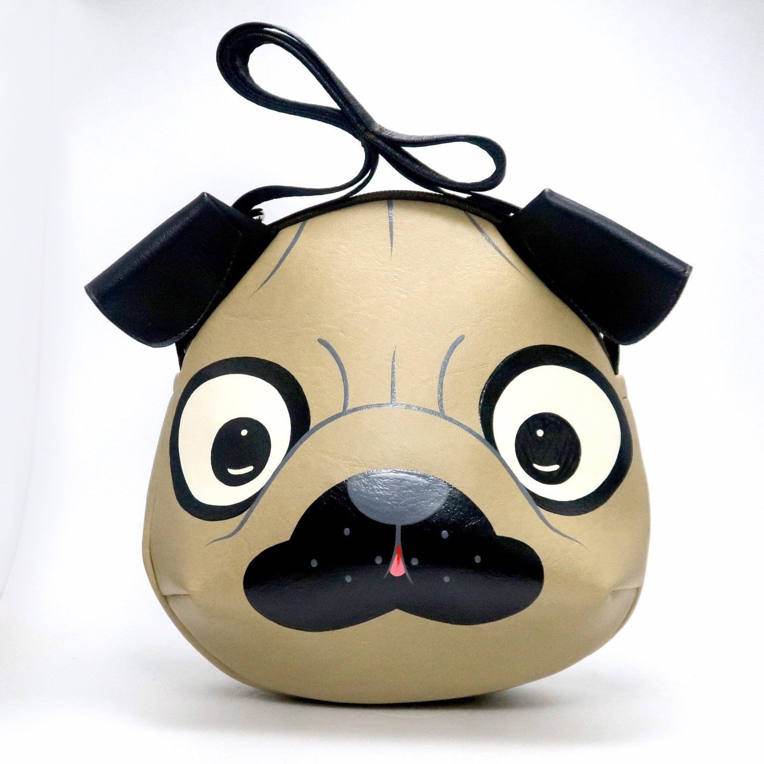 Hand-painted Pug Crossbody Bag: Compact Synthetic Leather Sling