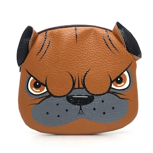 Bolsa de moedas pit bull americana, bolsa pintada à mão pequena de couro sintético, bolsa com zíper, carteira para cartão, pitbull americano, bolsa com retrato de animal