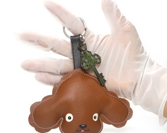 Brown poodle keychain , Poodle bag charm,handmade keychain for animals lovers,sweet animals,cute cat and dog keychain.