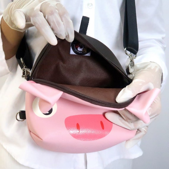 Handmade Pig Backpack: Mini Crossbody Bag for Animal Lovers - Etsy