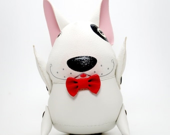 Bull terrier doll,fat little dog ,Mini bull terrier,bull terrier, handmade doll for animals lovers,sweet animals,cute cat and dog doll.
