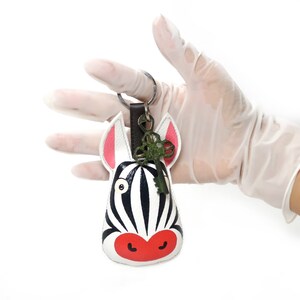 Zebra keychain, Zebra bag charm, handmade keychain for animals lovers, sweet animals,cute animal keychain.