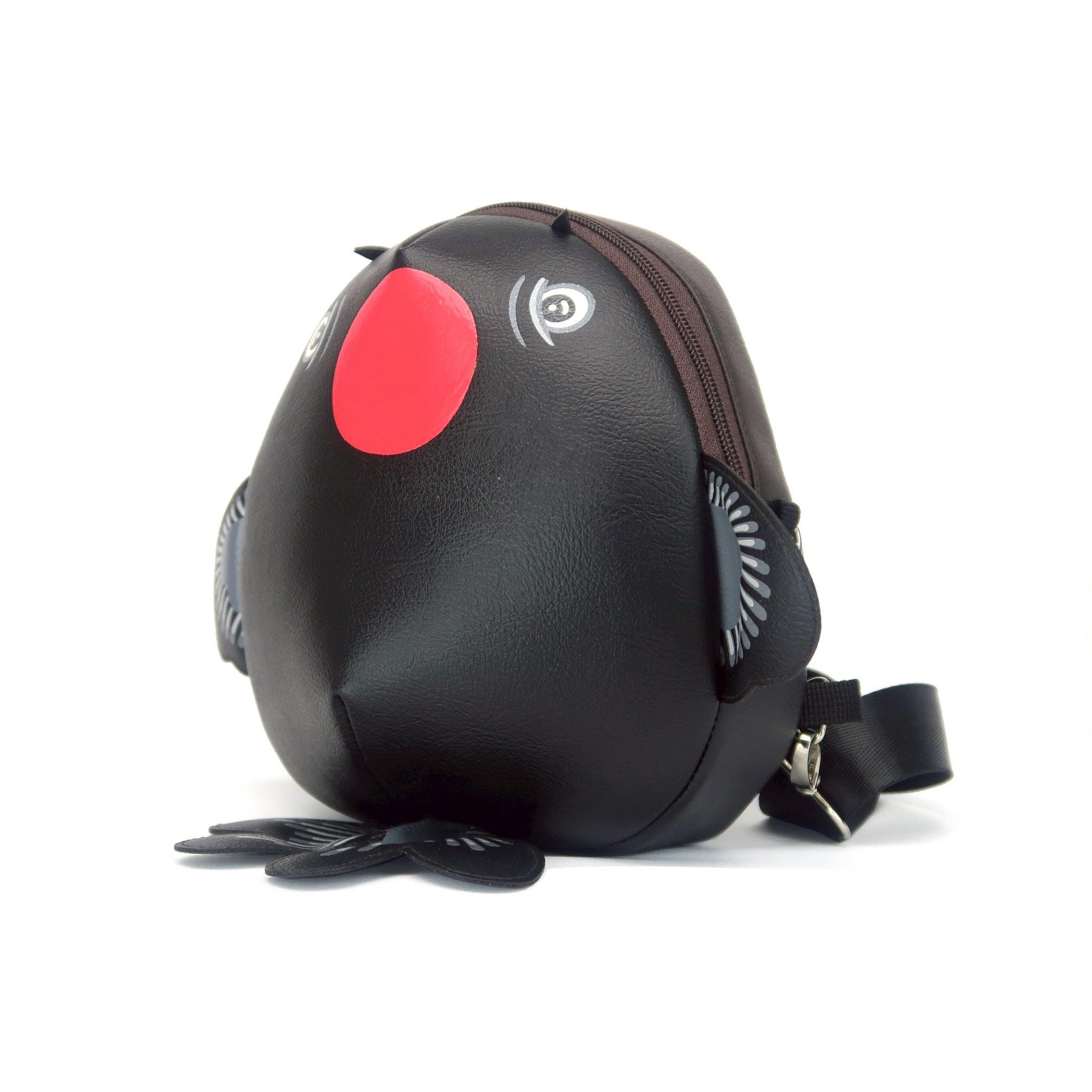 Hand-painted Goldfish Mini Backpack: Vegan Leather Crossbody  display picture 2