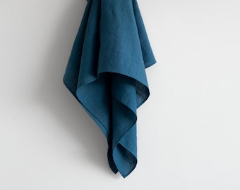 Blue towel, Blue bath sheet, Luxurious bath towel, Softened guest towel, Organic towel, Washed linen bath sheet,Linen bath sheet,Linen towel