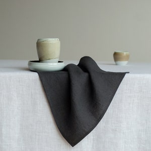 Laundered linen napkins, Stonewashed linen napkins, Linen serviette set, Wedding napkins, Pure linen napkins, Softened linen napkins,32x32cm image 1