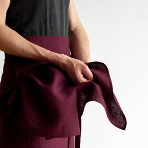 Linen tea towel, Linen kitchen towel, Linen hand towel, Set of tea towels, Linen dish towels, Washed linen tea towels,Merlot linen tea towel