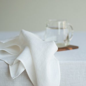 Linen tea towel, White tea towel, Dish towel, Hand towel, Zero waist towel, Linen towel set of 2, Linen kitchen towels, Flax kitchen towels image 1