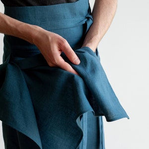 Linen kitchen hand towels, Soft linen tea towel, Stonewashed linen tea towel, Absorbent linen tea towel, Natural linen towel, Blue tea towel
