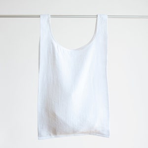 Linen grocery bag, Linen shopping bag, White linen tote bag, Linen shoulder bag, Linen beach bag, Washed linen picnic bag, Zero waist bag