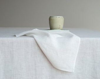 White napkins, Linen napkins, Laundered linen napkins, Linen serviette, Soft cloth napkins set,Washed linen napkins,Cocktail napkins,32x32cm