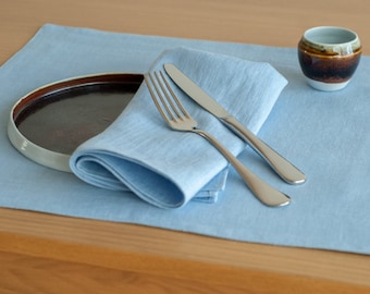 Dinner napkins cloth, Sky blue linen napkins, Cloth dinner napkins, Linen napkin set, Wedding linen napkins, Table napkins,Tea towel,50x50cm