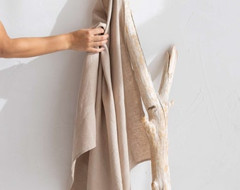 Oversized Linen Bath Sheet, Handmade Organic Spa Towel